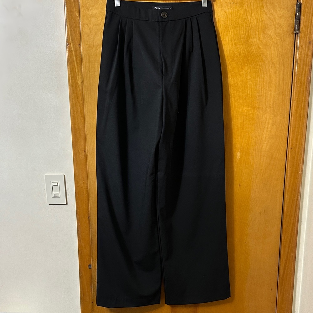Black Zara Wide-Leg Trouser